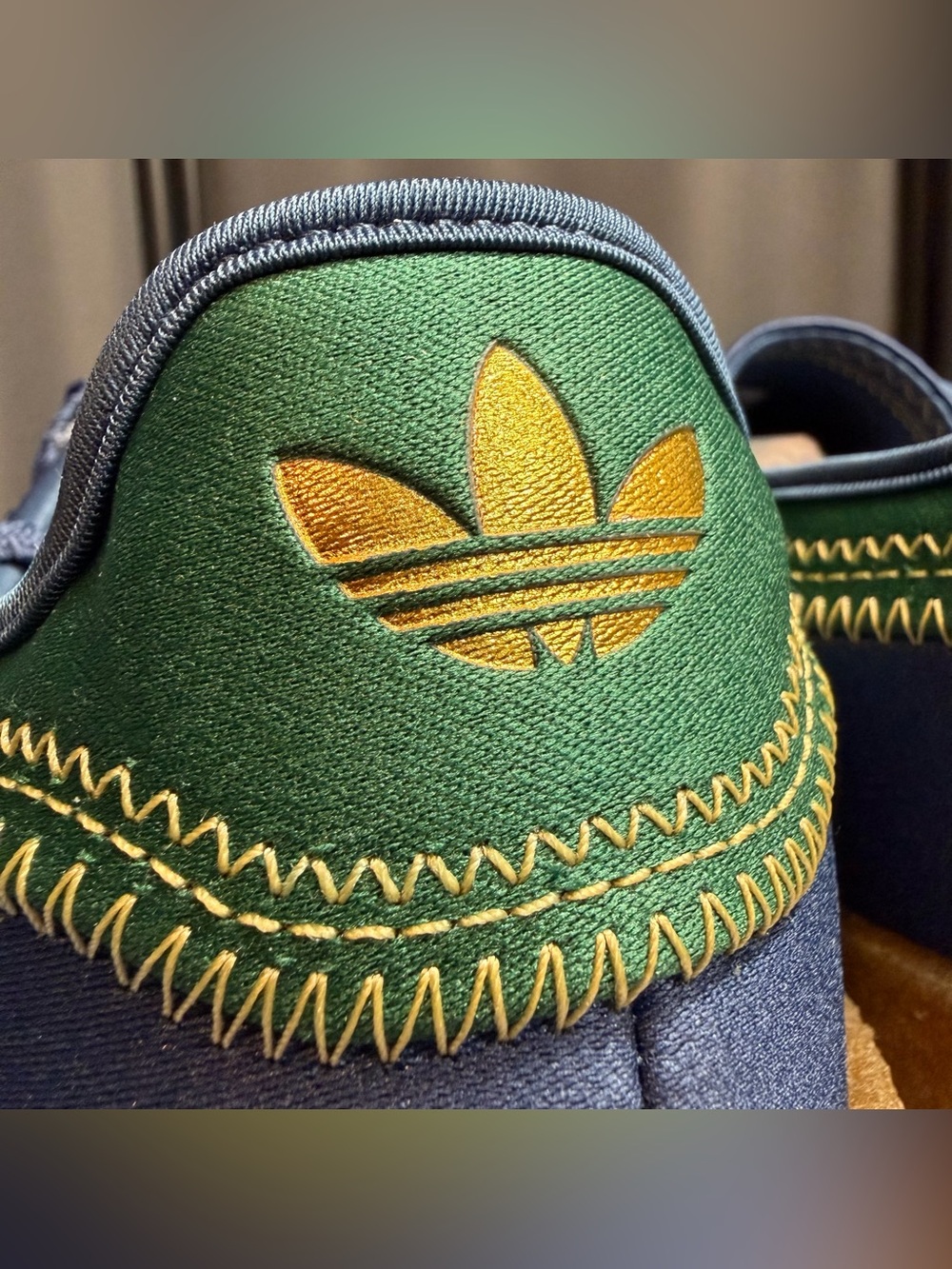 Clot x Adidas Gazelle Silk Night Marine / Collegiate Green US Men 12.5 Wmn 13.5 - Picture 4 of 16